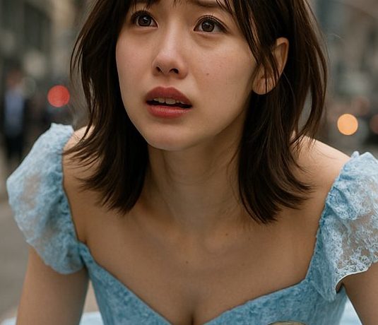 姫が亀の子どもを持ったまま転倒してしまった写真