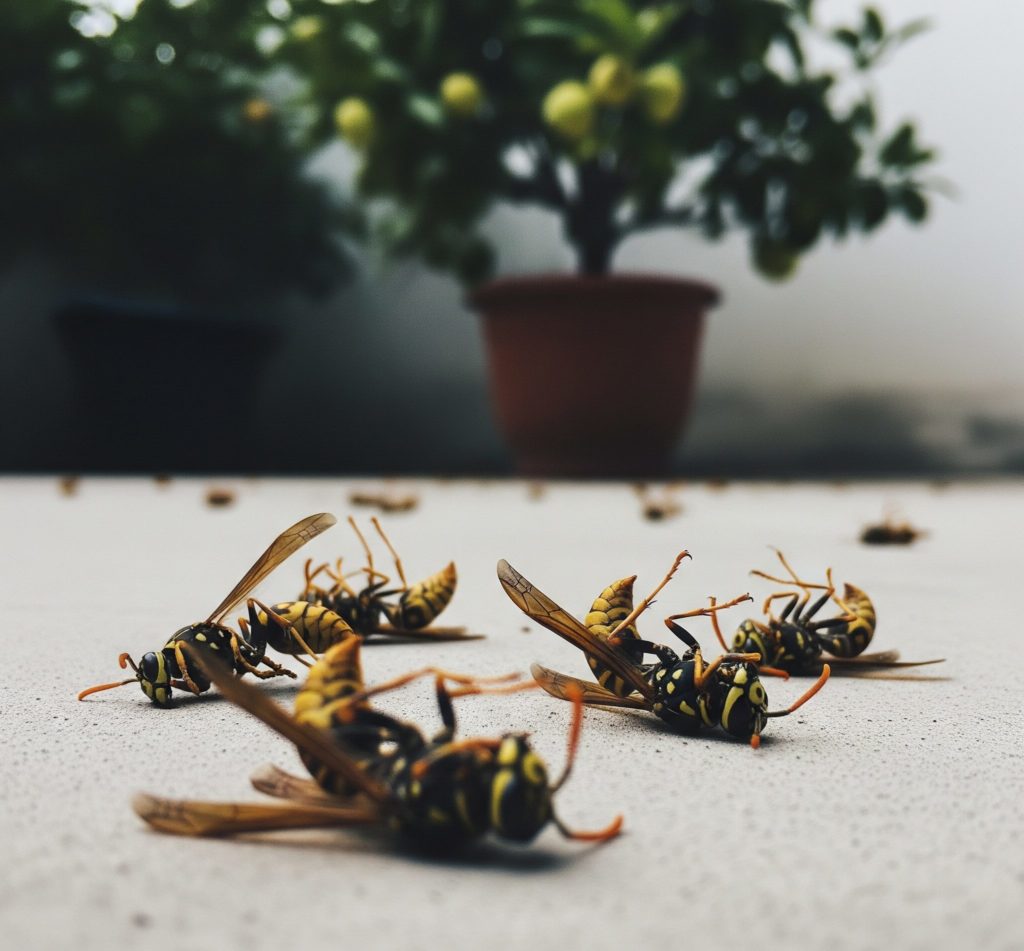 アシナガバチ駆除の様子