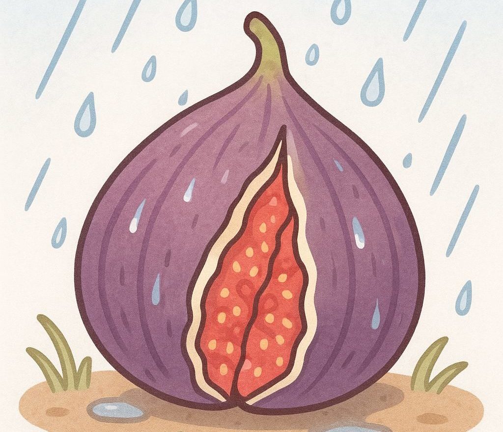 イチジクの裂果のイラスト