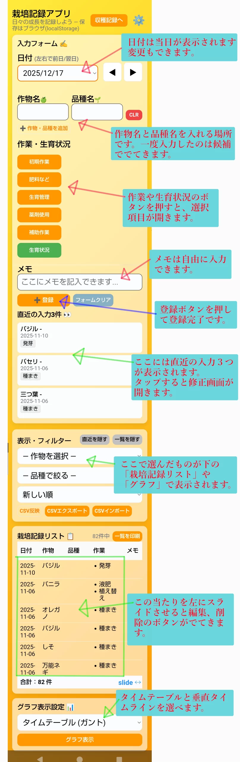 栽培と収穫note 栽培記録